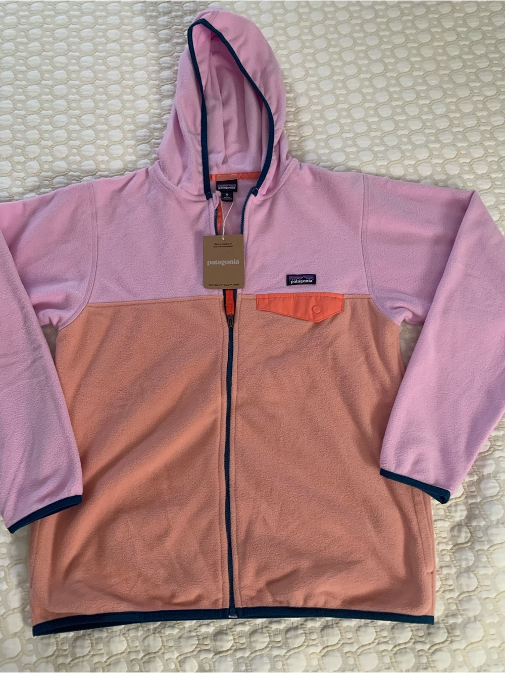 NWT Patagonia Polar Fleece Hoodie Jacket Girls size XL